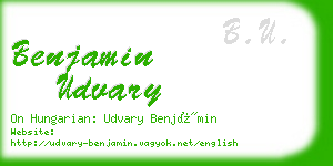 benjamin udvary business card